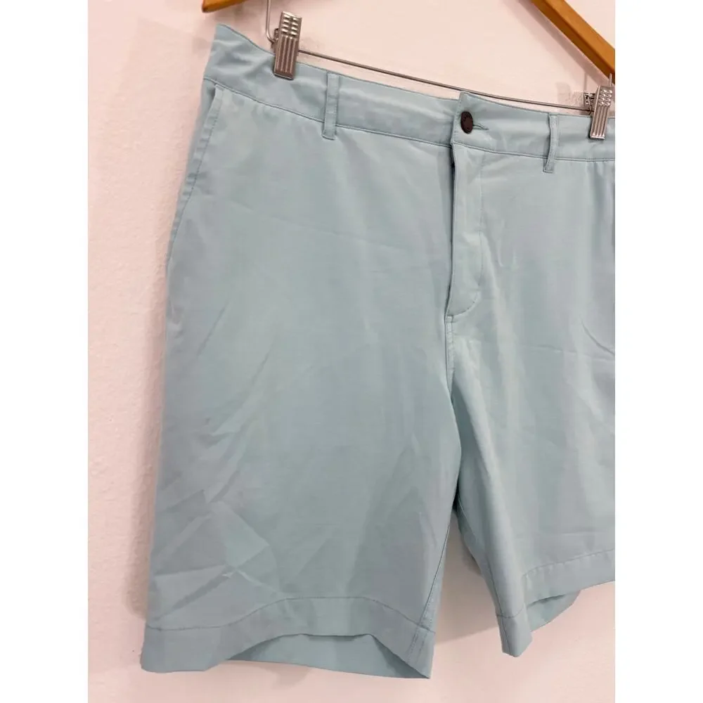 Faherty All Day Shorts Men’s 34 Performance 9” Blue Chino Belt Loop Preppy